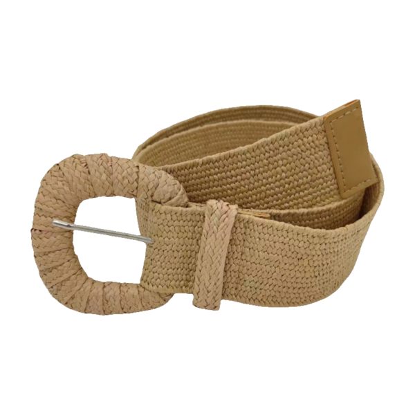 Women's Woven Buckle Pp Grass Woven Decorative Belt Simple All-match Dress Belt - Image 2