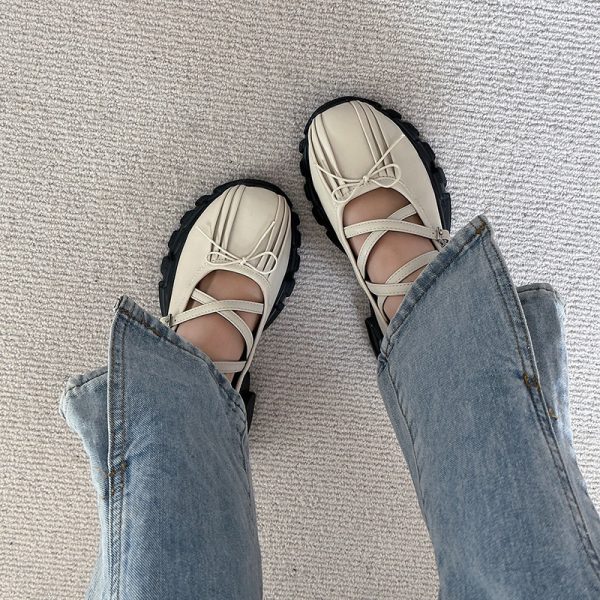 Women's Summer Retro Casual French Bowknot Shoes - Image 2
