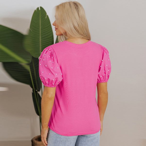 Summer New Solid Color Round Neck Pullover Simple Women - Image 4