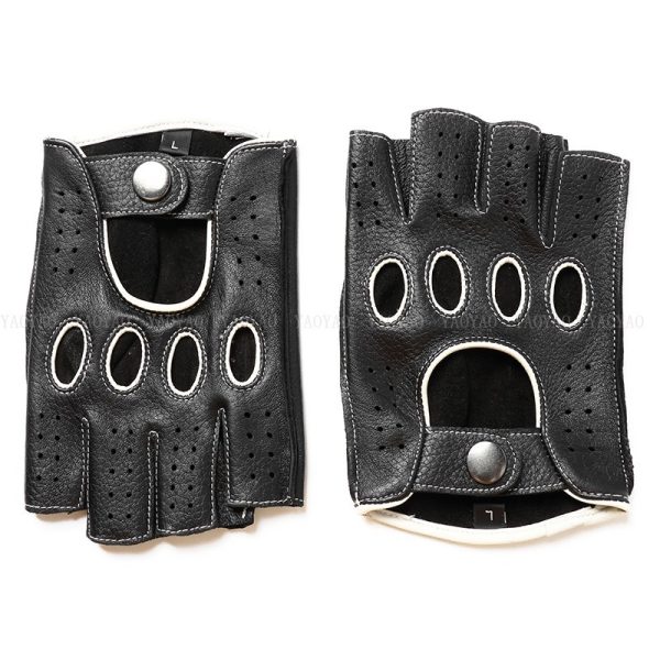 Riding Outdoor Leather Half Finger Sheepskin Gloves - Image 6