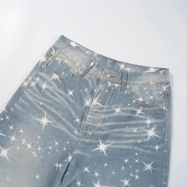 Women's Loose Printed XINGX Stacked Jeans - Image 3