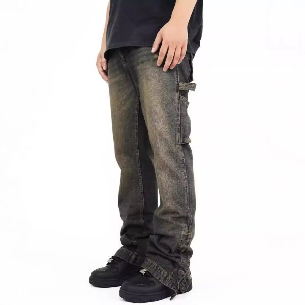Street Scrape Straight High Street Casual Jeans Men - Image 3