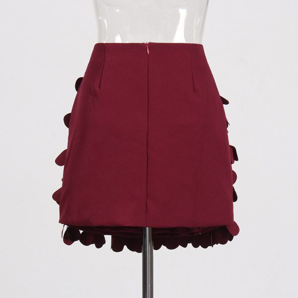 Design Sense Stitching Wafer Decoration Short A- Line Skirt - Image 3