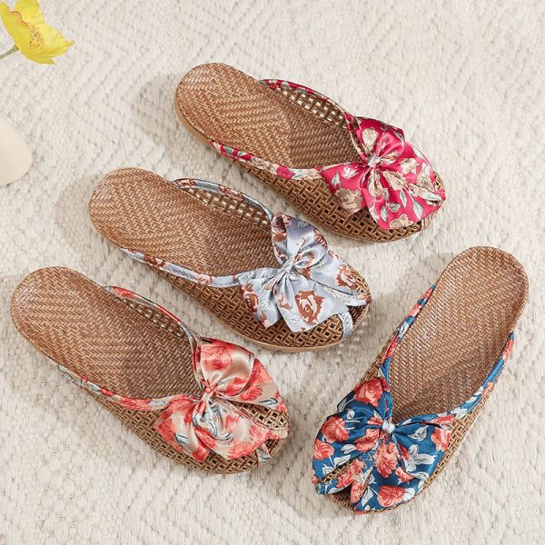 Home Breathable Indoor Rattan Slippers For Women - Image 4