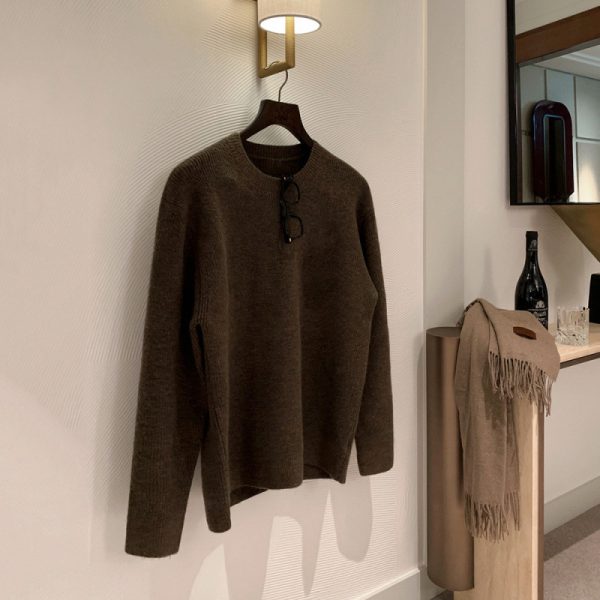 Round Neck Sweater Loose And Simple Pullover Men - Image 3