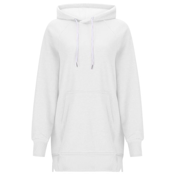 Women's Solid Color Hooded Split Shoulder Sleeve Sweater - Image 3