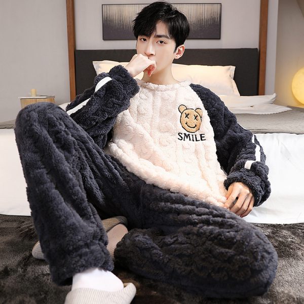 Men's FallWinter Thickened Coral Velvet Pajamas Suit - Image 4