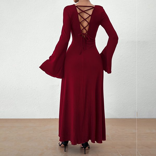 Women's Clothing Temperament Pure Color Fashion Dress - Image 4