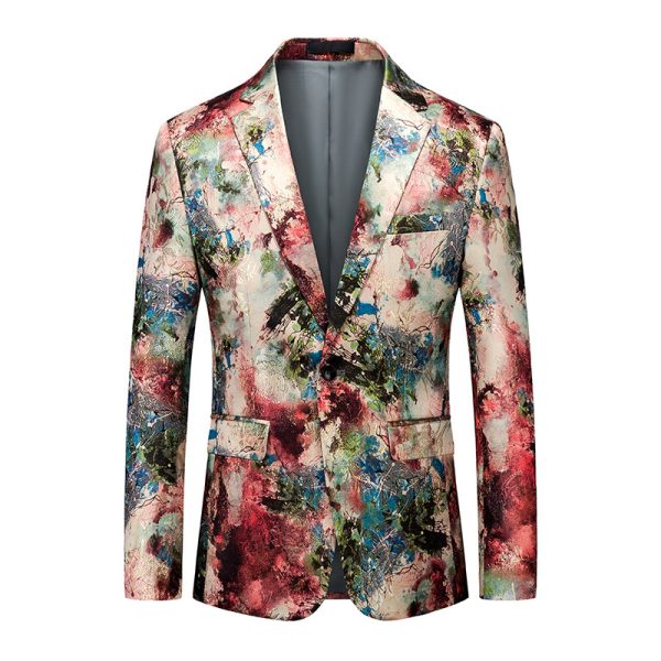 Men's African National Style Simple Printed Suit Jacket - Image 5
