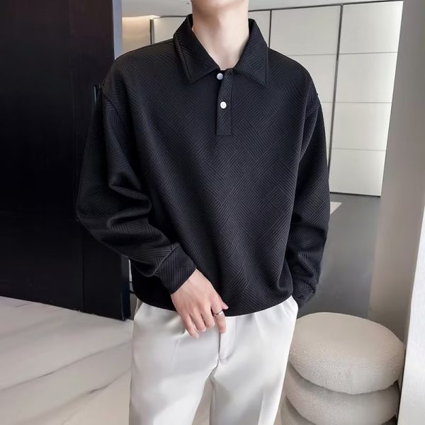 Mature And Stable Lapel Sweater For Men - Image 4