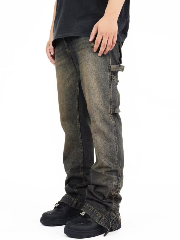 Street Scrape Straight High Street Casual Jeans Men - Image 6