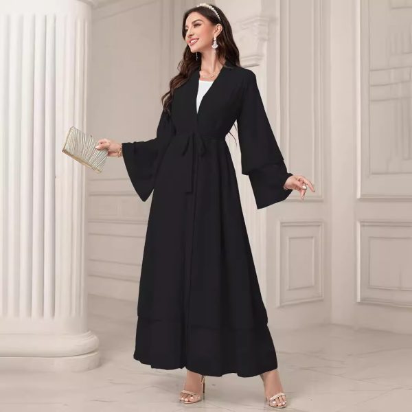 Middle East Solid Color Chiffon Plus Size Women's Gauze Robe - Image 4