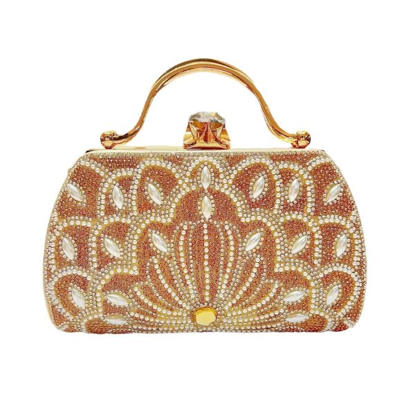 Women's Portable Solid Color Creative Rhinestone Handbag - Image 5