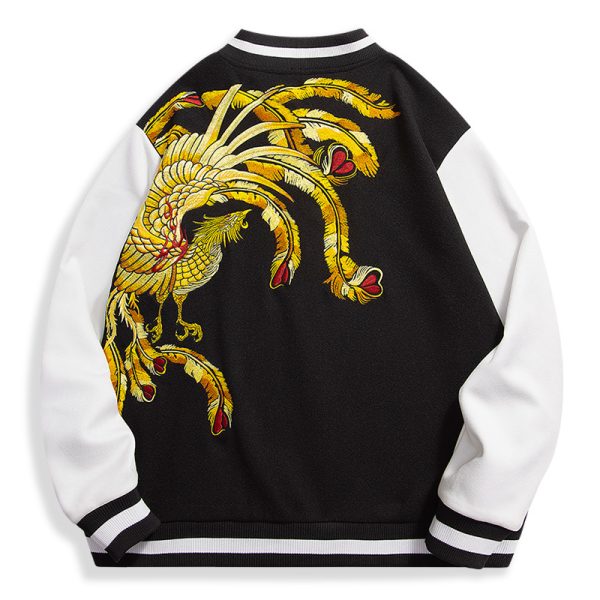 Men's Loose National Embroidered Vintage Suede Jacket - Image 4