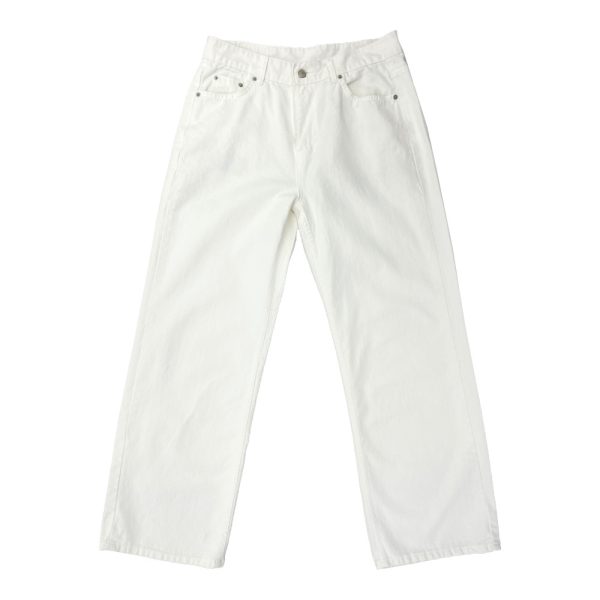 Men's Summer Pure White Loose Straight Jeans - Image 5