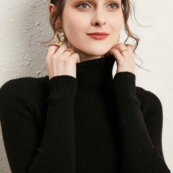 Women's Turtleneck Sweater Slim-fit Lapel Thickening Knitted Bottoming Shirt - Image 10