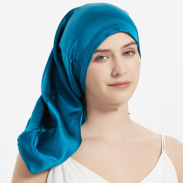 Women's Simple Silk Long Lace-up Nightcap - Image 10
