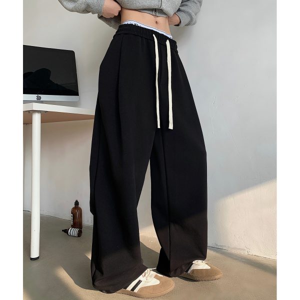 Plus Size Fleece-lined Heavy Loose Track Pants - Image 5