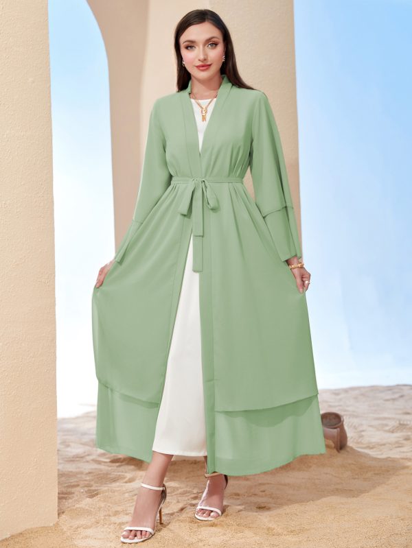 Middle East Solid Color Chiffon Plus Size Women's Gauze Robe - Image 10
