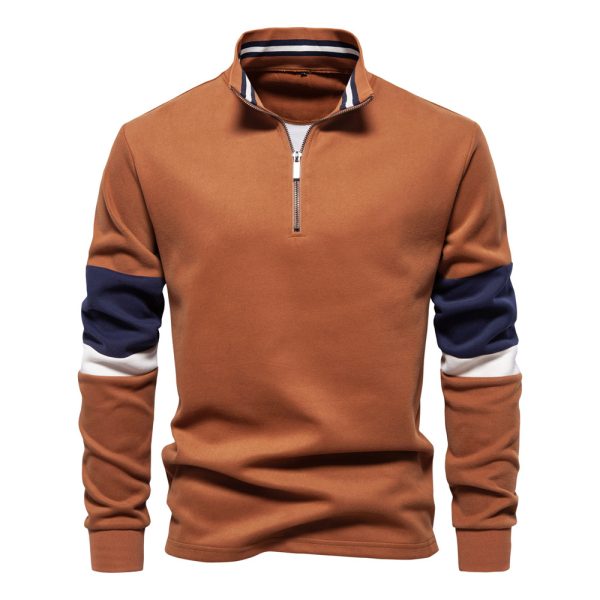 Polo Collar Contrast Color Casual All-matching Hoodie - Image 2