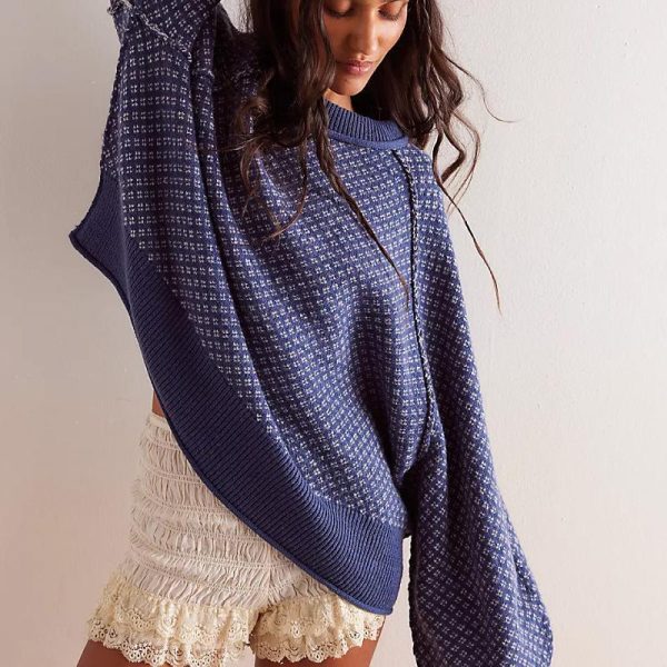 Autumn And Winter New Jacquard Round Neck Sweater - Image 3