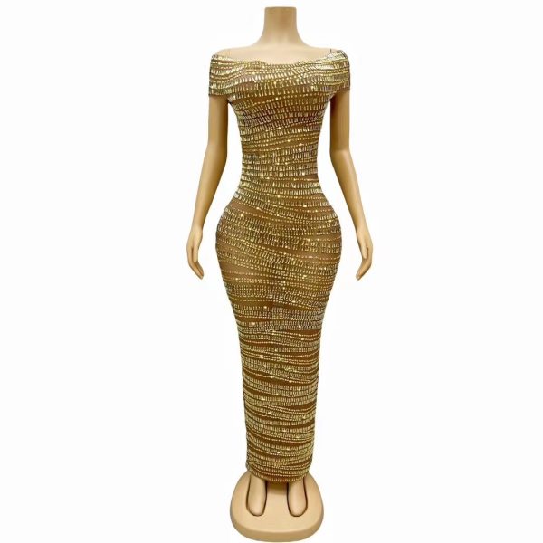 Sexy Luxury Shiny Rhinestone Dress Performance Costume Party Evening Dress - Image 6