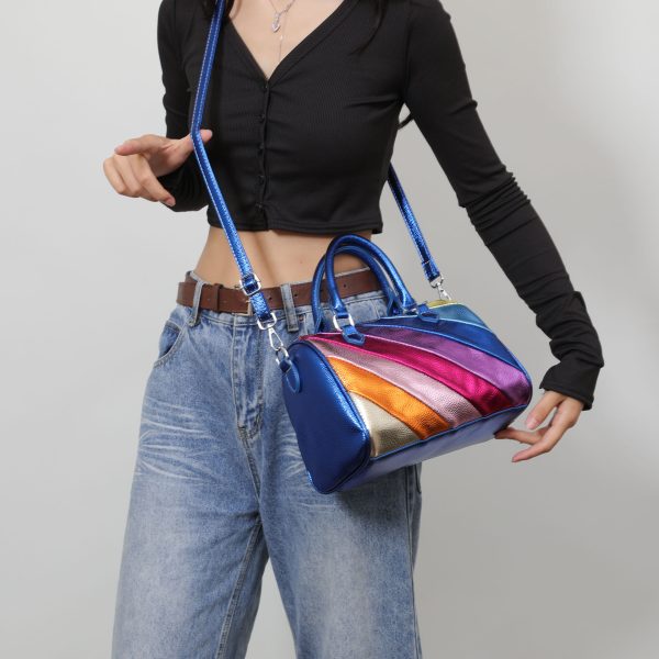 Color Contrast Patchwork Large Capacity Handbag - Image 3