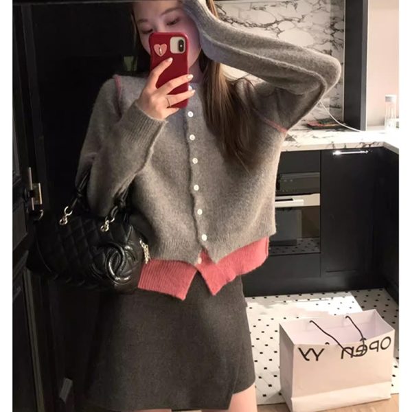 Autumn New Round Neck Slimming Casual Sweater Coat - Image 2