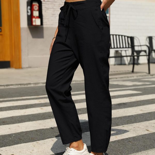 Women's New Casual Cotton And Linen Trousers - Image 2