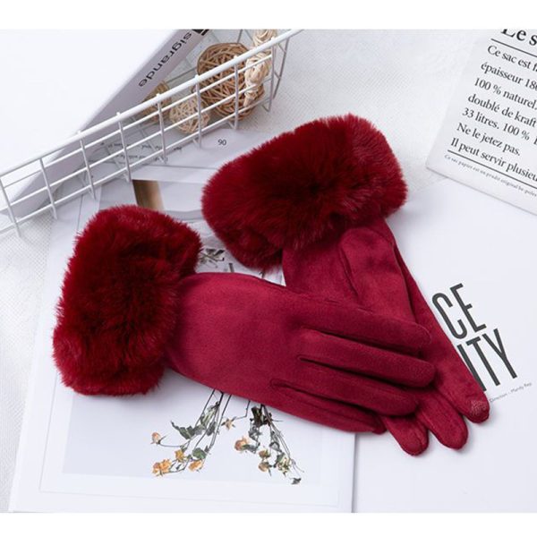 Thermal Touch Screen Fleece-lined Thick Suede Gloves - Image 10