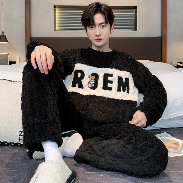 Men's FallWinter Thickened Coral Velvet Pajamas Suit - Image 10