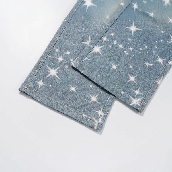 Women's Loose Printed XINGX Stacked Jeans - Image 4