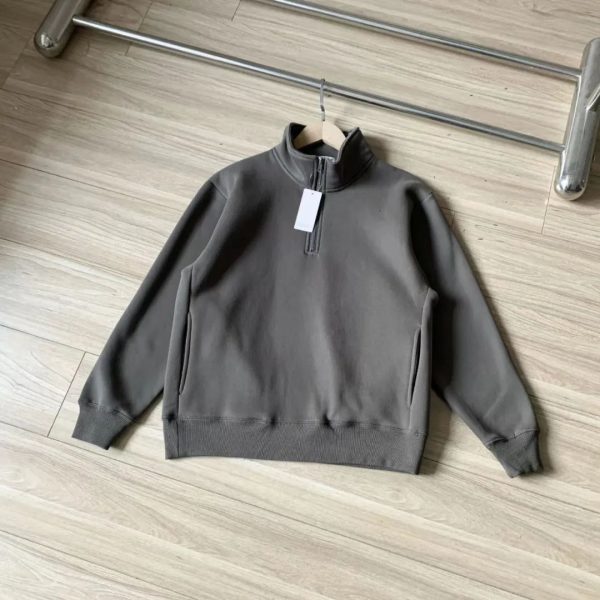 Men's Thick Loose Half Zipped Stand Collar Top - Image 8