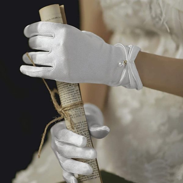 Women's Stylish Personalized Satin Short Gloves - Image 2