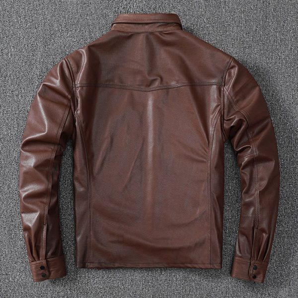 Sheepskin Genuine Leather Clothes Men's Shirt - Image 2
