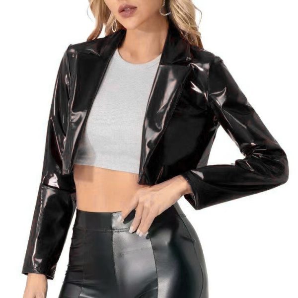 European And American Jacket Short Motorcycle Midriff Outfit Coat - Image 5
