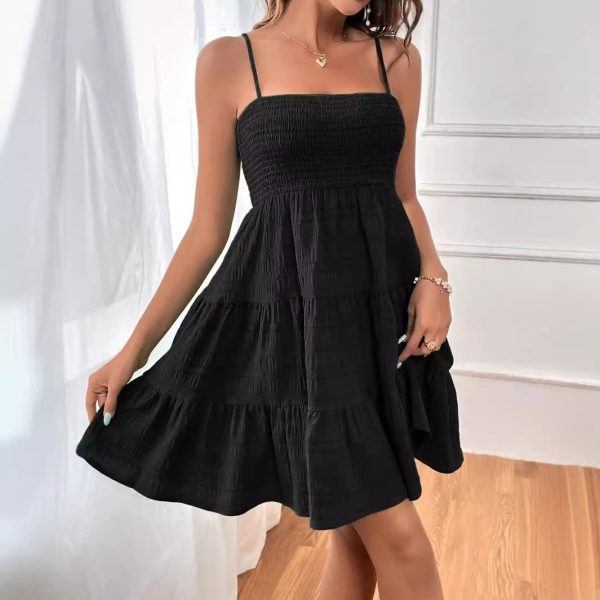 Women's Pure Color All-matching Texture Dress - Image 4