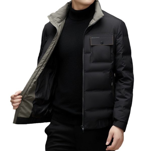 Men's Winter Stand Collar Short Thickened Warm Outdoor Down Jacket - Image 3