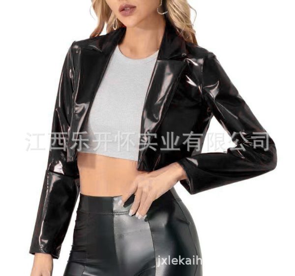 European And American Jacket Short Motorcycle Midriff Outfit Coat - Image 6