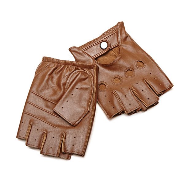 Winter Sheepskin Half Finger Gloves - Image 3