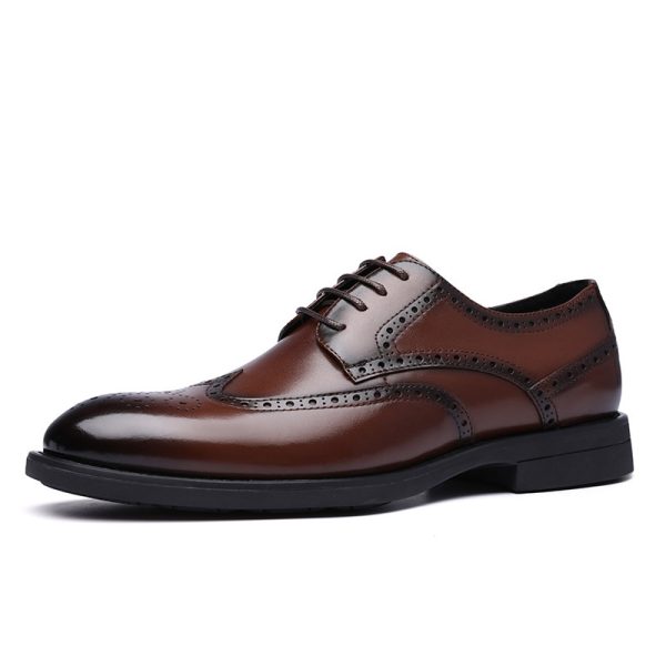 Fashion New Brogue Leather Shoes Men - Image 7