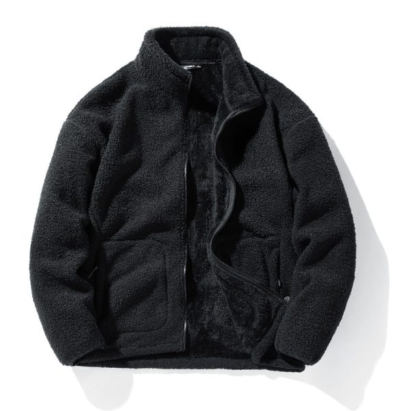 Outdoor Jacket Men's Fleece Stand Collar Loose - Image 6