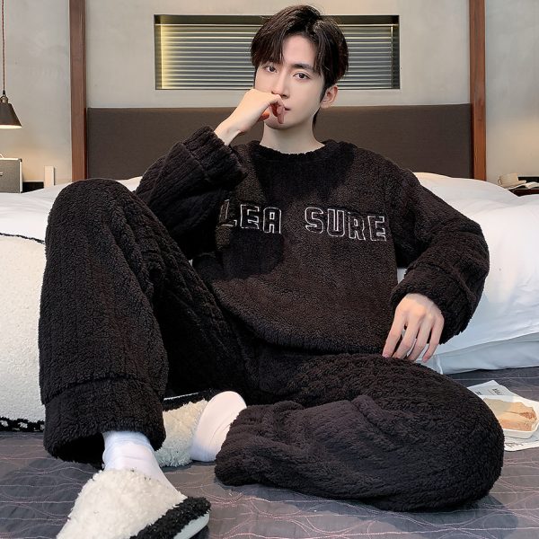 Men's FallWinter Thickened Coral Velvet Pajamas Suit - Image 8