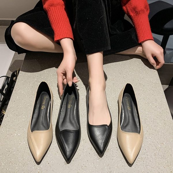 Fashion Personality Shallow Mouth Women's Flat Heel Shoes - Image 2