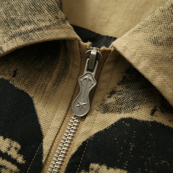 American Retro Graffiti And Badge Decoration Stitching Jacket - Image 3