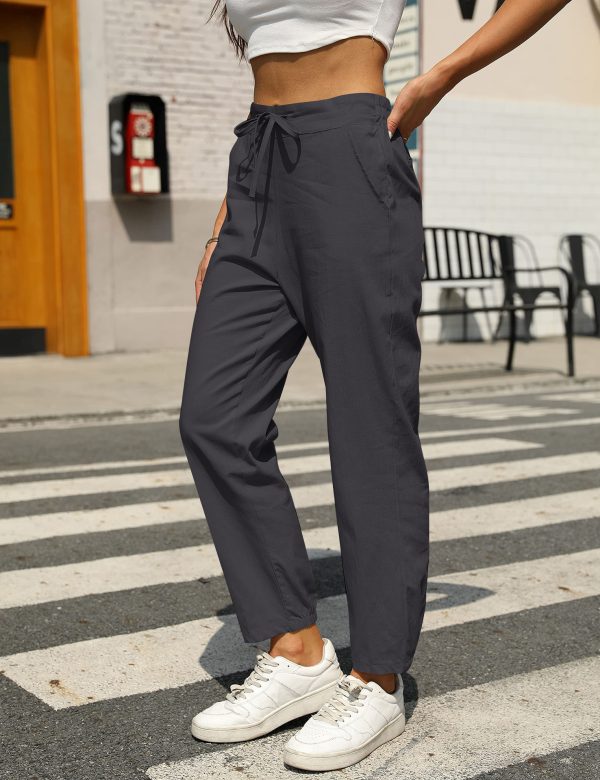 Women's New Casual Cotton And Linen Trousers - Image 7