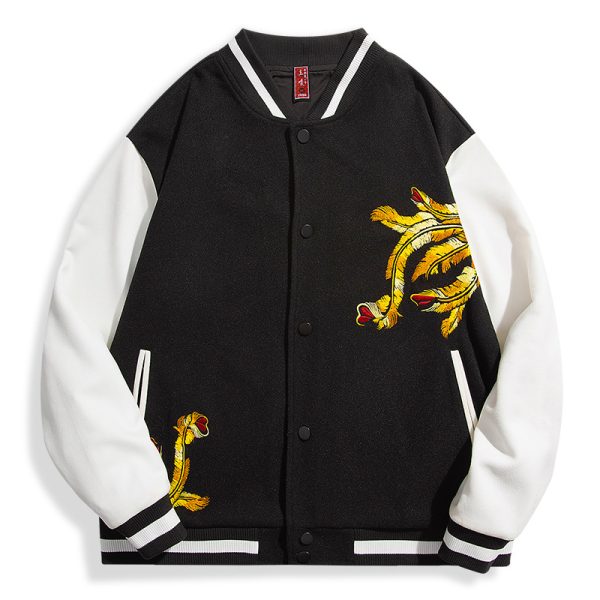 Men's Loose National Embroidered Vintage Suede Jacket - Image 3