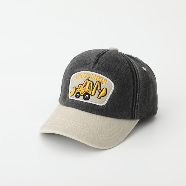 Cartoon Excavator Washed Baseball Cap - Image 6