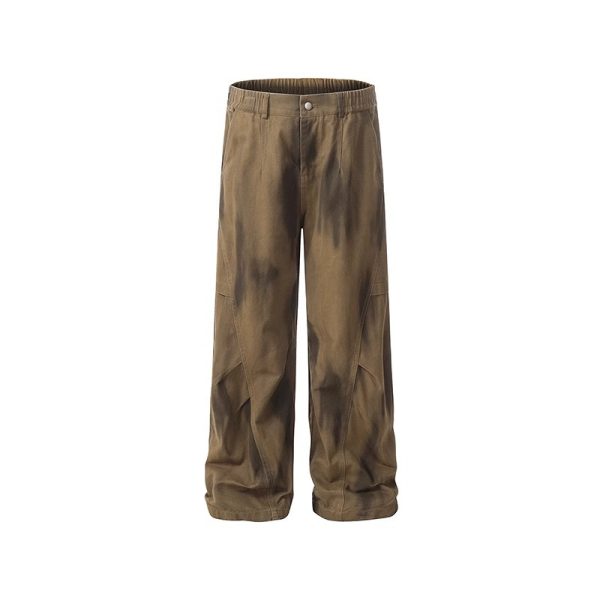 Loose Street Pleated Dirty Dyed Cargo Jeans - Image 8