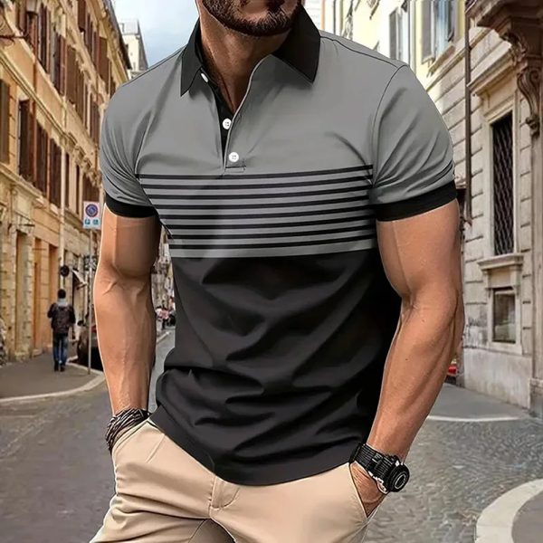 Plain Printing Series Men's Casual Short Sleeve - Image 3
